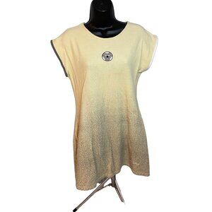 Vintage Y2K IXSpa Yellow Cap Sleeve Cotton Tennis Dress with Pockets Sz S